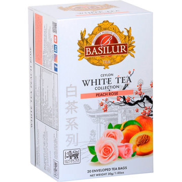 

BASILUR White Tea Peach Rose přebal 20 × 1,5 g