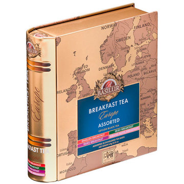 

BASILUR European Breakfast Tea Book Assorted plech 32 × 2 g