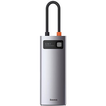 

Baseus Metal Gleam Series 6-in-1 Multifunctional Type-C HUB Docking Station Gray