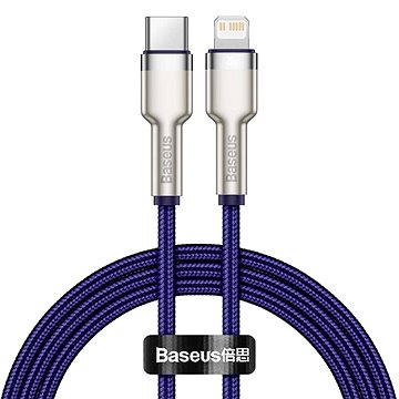 Baseus Cafule Series nabíjecí / datový kabel USB-C na Lightning PD 20W 1m, fialová - Datový kabel