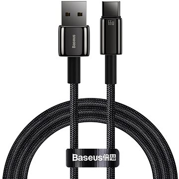 Baseus Tungsten Gold rychlonabíjecí kabel USB/Type-C 66W 1m černý - Datový kabel