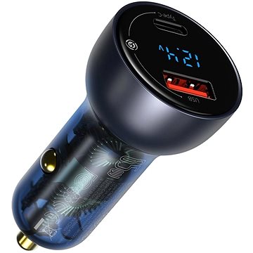 

Baseus Digital Display PPS Dual Quick Car Charger 65W Dark Gray