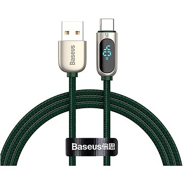 Baseus Display Fast Charging Data Cable USB to Type-C 5A 2m Green - Datový kabel