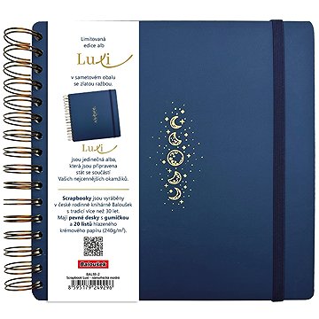 BALOUŠEK TISK Scrapbook Luxi, 210 × 210 mm, lamino, námořnicky modré
