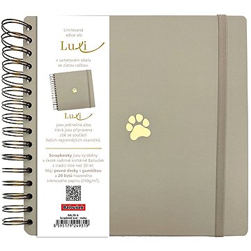 BALOUŠEK TISK Scrapbook Luxi, 210 × 210 mm, lamino, moka