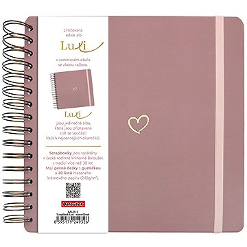 BALOUŠEK TISK Scrapbook Luxi, 210 × 210 mm, lamino, starorůžové