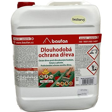 

Baufan - dlouhodobá ochrana dřeva - 5 kg, transparent (ředění až 1:9)