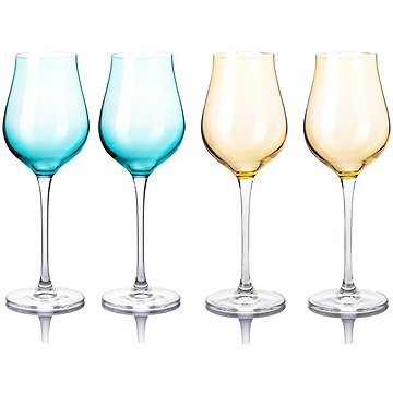 

B.BOHEMIAN DION Sada sklenic na prosecco 250 ml Mix Blue and Yellow 4 ks