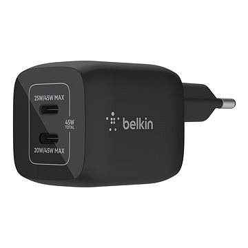 

Belkin Boost Charge 45W PD PPS Dual USB-C GaN Charger Universal, Black