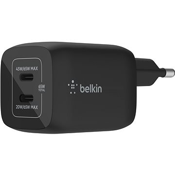 

Belkin Boost Charge 65W PD PPS Dual USB-C GaN Charger Universal, Black