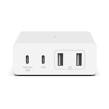 

Belkin Boost Charge PRO 108W 4-Ports USB GaN Desktop Charger (Dual C and Dual A) and 2m Cord - White