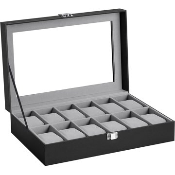 

Songmics Velur Úložný box na hodinky šedý
