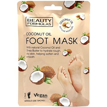 

Beauty Formulas Maska na nohy s kokosovým olejem - 1 pár