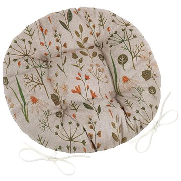 

BELLATEX Sedák DITA 62/406 - kulatý, prošívaný, prům.40cm, větvičky na režné