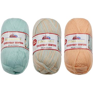 

BELLATEX Příze HiMALAYA EVERYDAY SENFONI 3 × 100g - 71014 losos, tyrkys