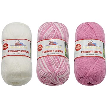 

BELLATEX s.r.o. Příze HiMALAYA EVERYDAY SENFONI 3 × 100g - 71001 bílá, růžová