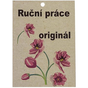 

BELLATEX G - cedulka Ruční práce papírová 50 × 70 mm - růžový květ - sada 6 ks
