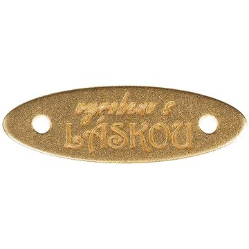 

BELLATEX Nášivka "vyrobeno s Láskou" zlatá 30 × 10 mm 366074A - sada 6 ks