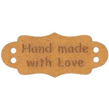 

BELLATEX Nášivka "HAND MADE WITH LOVE" papírová 40 × 17 mm 401192 - sada 6 ks