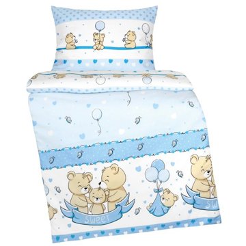 

BELLATEX Povlečení dětské AGÁTA 90 / 076 medvědí rodinka modrá 90 × 135,45 × 60
