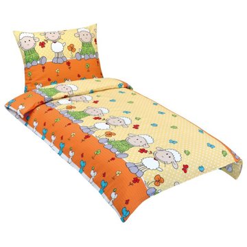 

BELLATEX Povlečení Junior KREP 80 / 029 ovečka oranžová 140 × 200, 70 × 90