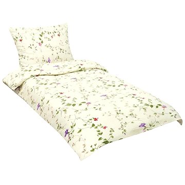 

Bellatex povlečení krep 80/497 fialky na smetanové 140x220, 70x90