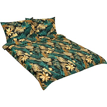 

BELLATEX Povlečení bavlna 90/692 monstera zelená 140 × 200, 70 × 90 cm