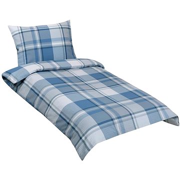 

BELLATEX Povlečení krep 80 / 545 kostka modrá 140 × 200, 70 × 90