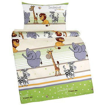 

BELLATEX Povlečení dětské AGÁTA KREP 80/035 safari zelené 90 × 135,45 × 60