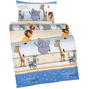 

BELLATEX Povlečení dětské AGÁTA KREP 80/036 safari modré 90 × 135,45 × 60