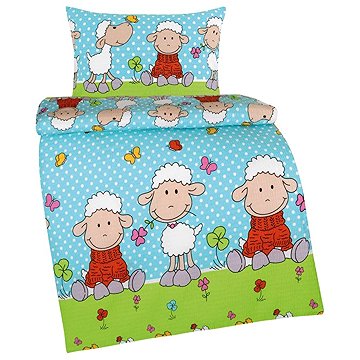 

BELLATEX Povlečení dětské AGÁTA KREP 80/050 ovečka modrá 90 × 135,45 × 60