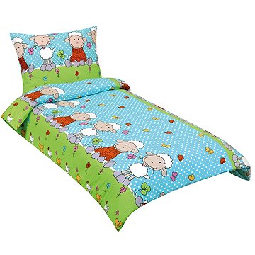

BELLATEX Povlečení Junior KREP 80/050 ovečka modrá 140 × 200, 70 × 90