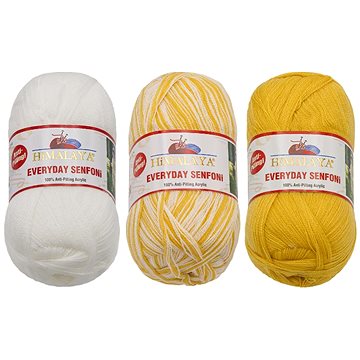 

BELLATEX s.r.o. Příze Everyday Senfoni 3 × 100 g - 71002 žlutá, bílá