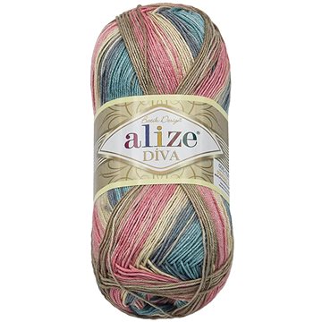 

Bellatex Příze Diva batik 100 g - 7399 béžová, růžová, zelená
