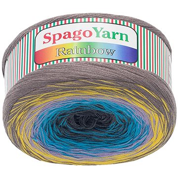 

Bellatex Příze SpagoYarn Rainbow 250 g - 10 žlutá, tyrkys, šedá
