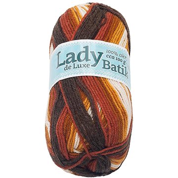 

Bellatex Příze Lady de Luxe Batik 100 g - 607 červená, oranžová, hnědá