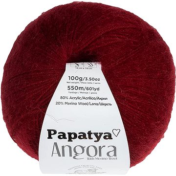 

BELLATEX Příze Angora Merino Papatya 100 g - 3250 bordó