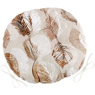

BELLATEX Sedák EMA 62/565 kulatý prošívaný prům. 40 cm Béžové listy