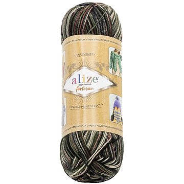 

BELLATEX Příze Artisan 100 g - 9014 šedá, černá, khaki