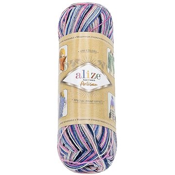 

BELLATEX Příze Artisan 100 g - 9004 modrá, šedá, růžová