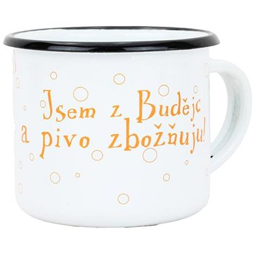 

BELIS Smaltovaný hrnek 8 cm/0,35 l, bílý "pivo" v krabičce