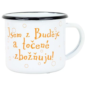 

BELIS Smaltovaný hrnek 8 cm/0,35 l, bílý "točené" v krabičce