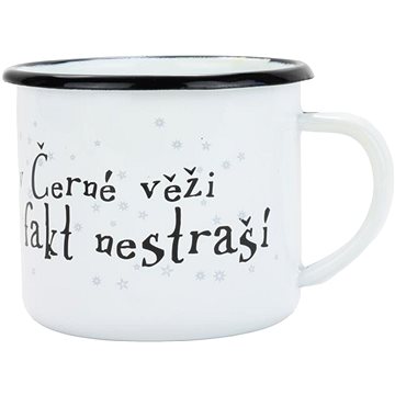 

BELIS Smaltovaný hrnek 8 cm/0,35 l, bílý "černá věž" v krabičce