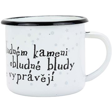 

BELIS Smaltovaný hrnek 8 cm/0,35 l, bílý "kámen" v krabičce