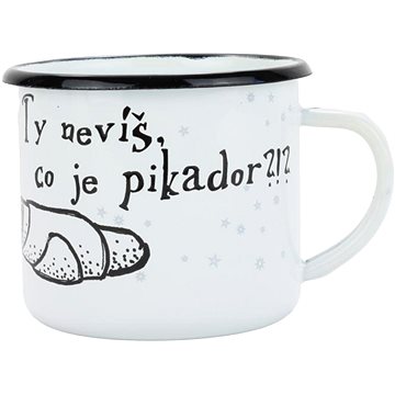 

BELIS Smaltovaný hrnek 8 cm/0,35 l, bílý "ČB/pikador" v krabičce