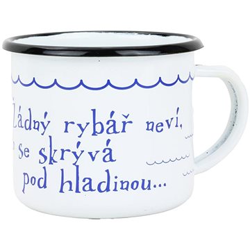 

BELIS Smaltovaný hrnek 8 cm/0,35 l, bílý "voda" v krabičce