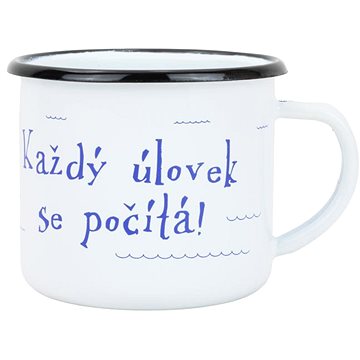 

BELIS Smaltovaný hrnek 8 cm/0,35 l, bílý "kostra" v krabičce