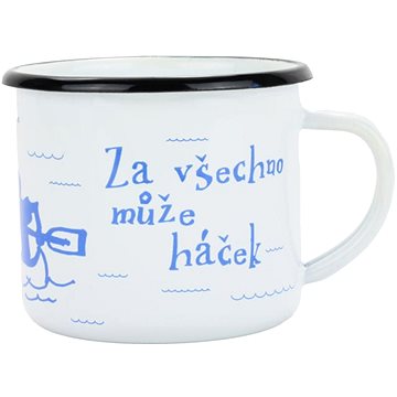 

BELIS Smaltovaný hrnek 8 cm/0,35 l, bílý "vodák/háček" v krabičce