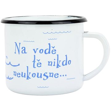 

BELIS Smaltovaný hrnek 8 cm/0,35 l, bílý "vodák/voda" v krabičce