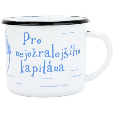 

BELIS Smaltovaný hrnek 8 cm/0,35 l, bílý "nejožralejší kapitán" v krabičce
